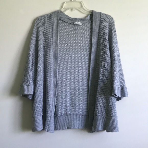 Gray waffle cardigan - Picture 1 of 2